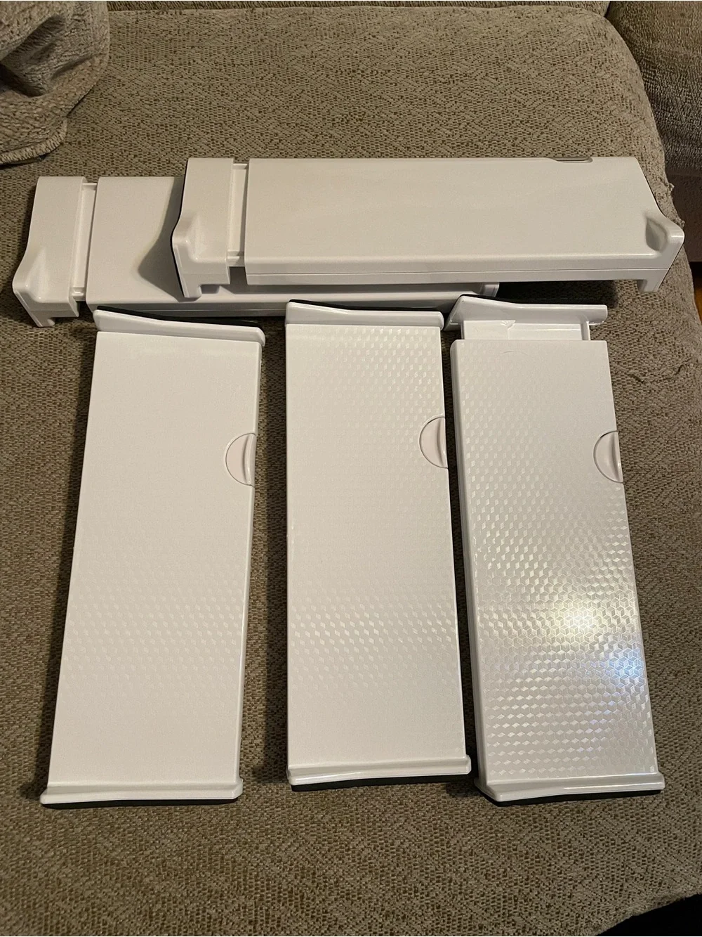 White Plastic Drawer Slide/Organizer Set